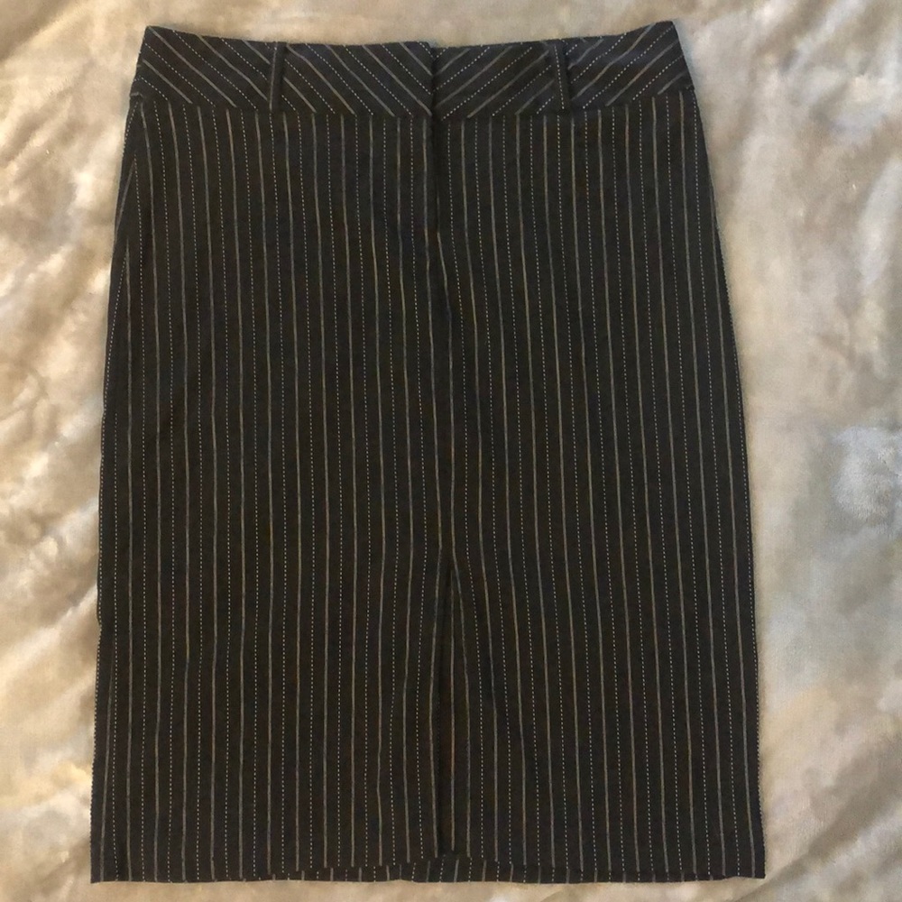 Pinstriped Pencil Skirt